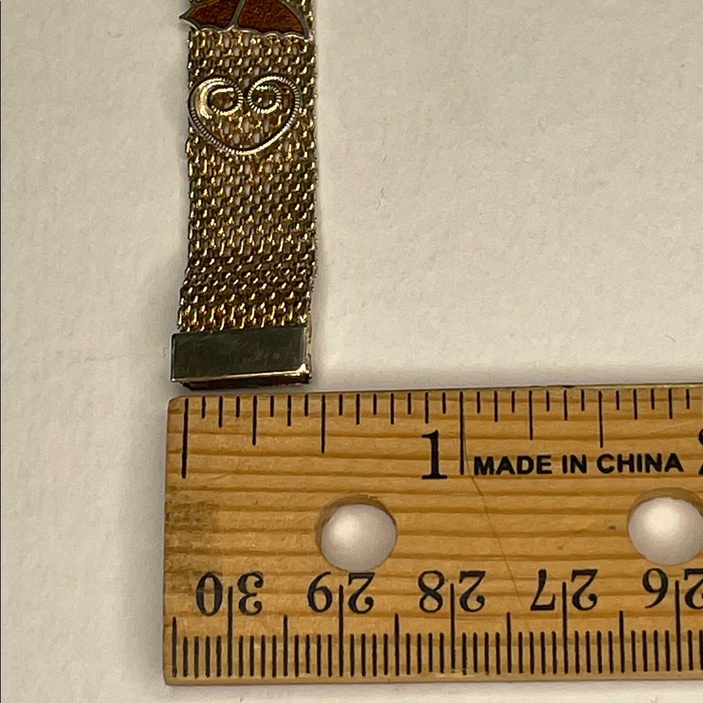 Vintage Paradise Butterfly Mesh 1960's Enamel Butterfly Scroll Hearts Bracelet - Picture 8 of 8